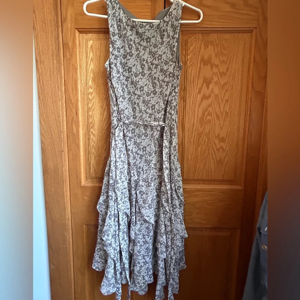 MSK Gray Floral Maxi Dress - Picture 1 of 6
